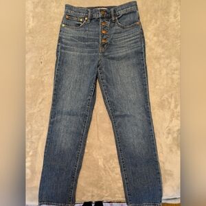 Madewell perfect vintage crop jean, medium wash size 26